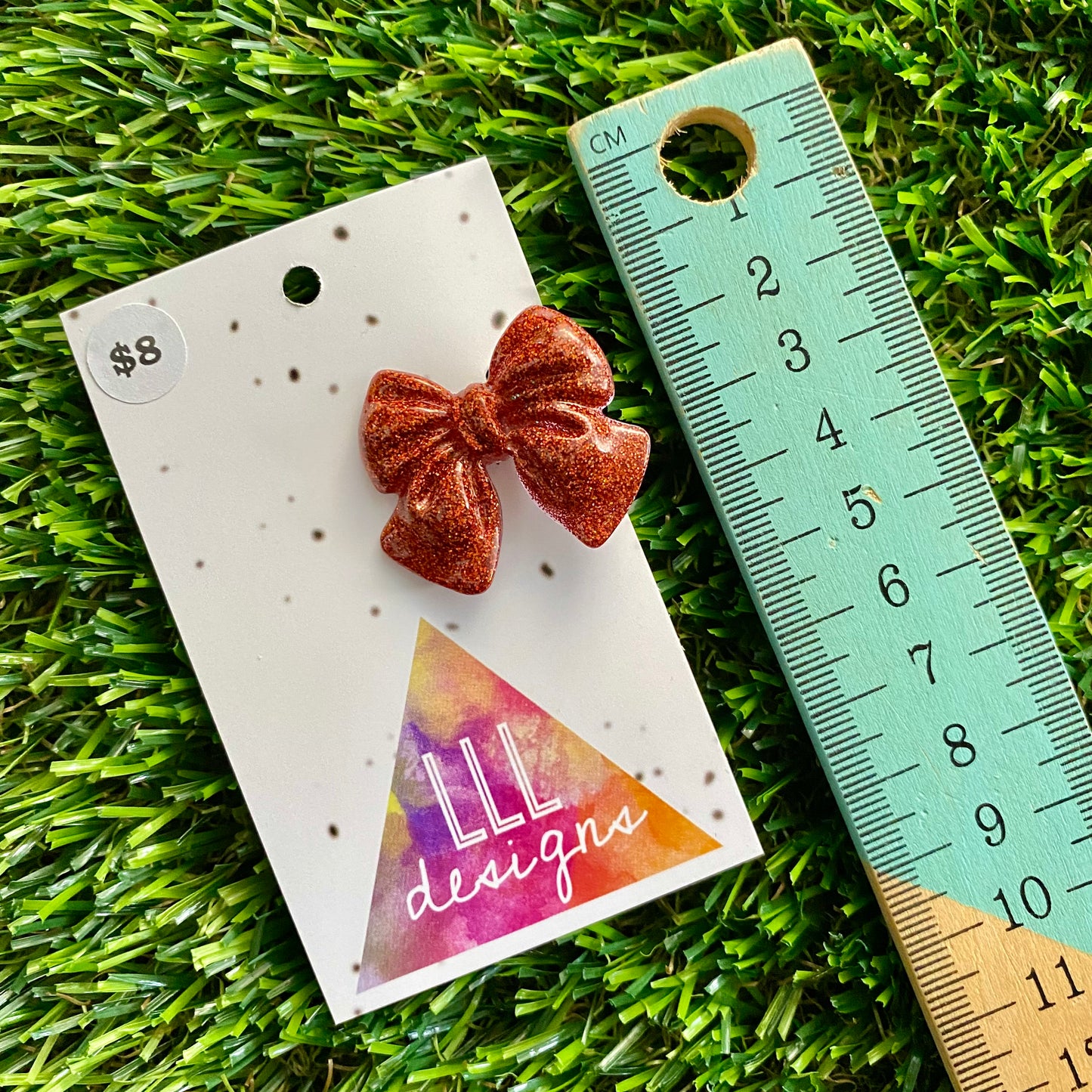 Handmade Resin Hair Clip - Glitter Red - Medium Chunky Bow Hair Clip!