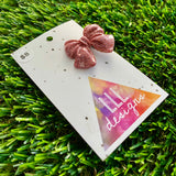 Handmade Resin Hair Clip - Dusty Pink - Medium Chunky Bow Hair Clip!