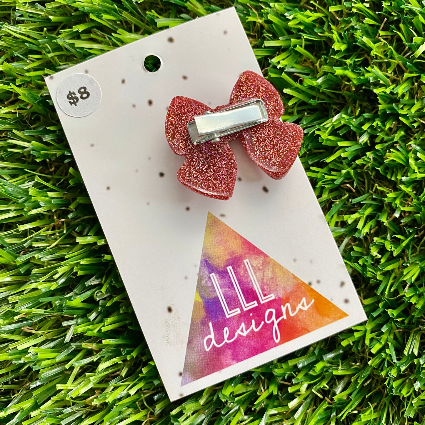 Handmade Resin Hair Clip - Dusty Pink - Medium Chunky Bow Hair Clip!