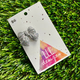 Handmade Resin Hair Clip - Glitter Silver - Small Chunky Bow Hair Clip!