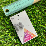 Handmade Resin Hair Clip - Glitter Silver - Small Chunky Bow Hair Clip!