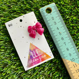 Handmade Resin Hair Clip - Regular Pink - Small Chunky Bow Hair Clip!