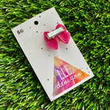 Handmade Resin Hair Clip - Regular Pink - Small Chunky Bow Hair Clip!