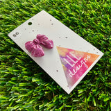 Handmade Resin Hair Clip - Glitter Pink - Small Chunky Bow Hair Clip!