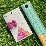 Handmade Resin Hair Clip - Glitter Pink - Small Chunky Bow Hair Clip!