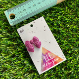 Handmade Resin Hair Clip - Glitter Pink - Small Chunky Bow Hair Clip!