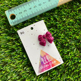 Handmade Resin Hair Clip - Glitter Deep Pink - Small Chunky Bow Hair Clip!