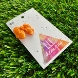 Handmade Resin Hair Clip - Orange - Small Chunky Bow Hair Clip!