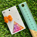 Handmade Resin Hair Clip - Orange - Small Chunky Bow Hair Clip!