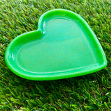 Resin Heart Tray - Glitter Neon Green! Brighten Up Your Life with this Bold and Fun Piece!