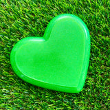 Resin Heart Tray - Glitter Neon Green! Brighten Up Your Life with this Bold and Fun Piece!