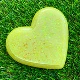 Resin Heart Tray - Chunky Yellow Glitter! Brighten Up Your Life with this Bold and Fun Piece!