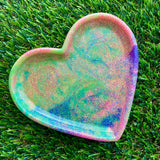 Resin Heart Tray - Neon Rainbow Mix! Brighten Up Your Life with this Bold and Fun Piece!