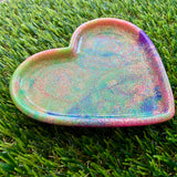 Resin Heart Tray - Neon Rainbow Mix! Brighten Up Your Life with this Bold and Fun Piece!