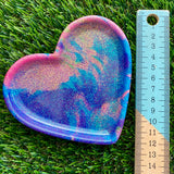 Resin Heart Tray - Neon Rainbow Swirl! Brighten Up Your Life with this Bold and Fun Piece!