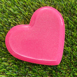 Resin Heart Tray - Two Tone Barbie Pink featuring a Glitter Pink Base and Bright Pink Border! Brighten Up Your Life with this Bold and Fun Piece!