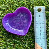 Resin Heart Dish - Glitter Violet! Brighten Up Your Life with this Bold and Fun Piece!