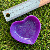 Resin Heart Dish - Glitter Violet! Brighten Up Your Life with this Bold and Fun Piece!