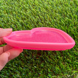 Resin Heart Tray - Two Tone Barbie Pink featuring a Glitter Pink Base and Bright Pink Border! Brighten Up Your Life with this Bold and Fun Piece!