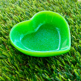 Resin Heart Dish - Glitter Neon Green! Brighten Up Your Life with this Bold and Fun Piece!