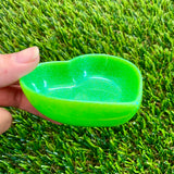 Resin Heart Dish - Glitter Neon Green! Brighten Up Your Life with this Bold and Fun Piece!