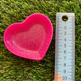 Resin Heart Dish - Glitter Neon Pink! Brighten Up Your Life with this Bold and Fun Piece!