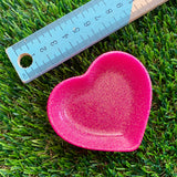 Resin Heart Dish - Glitter Neon Pink! Brighten Up Your Life with this Bold and Fun Piece!