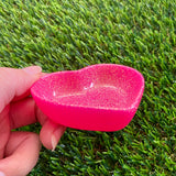 Resin Heart Dish - Glitter Neon Pink! Brighten Up Your Life with this Bold and Fun Piece!