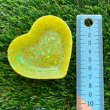 Resin Heart Dish -&nbsp; Chunky Yellow Glitter! Brighten Up Your Life with this Bold and Fun Piece!