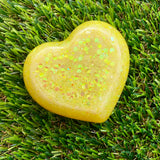 Resin Heart Dish -&nbsp; Chunky Yellow Glitter! Brighten Up Your Life with this Bold and Fun Piece!