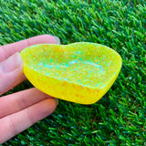 Resin Heart Dish -&nbsp; Chunky Yellow Glitter! Brighten Up Your Life with this Bold and Fun Piece!