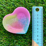 Resin Heart Dish - Pastel Rainbow Glitter Mix! Brighten Up Your Life with this Bold and Fun Piece!