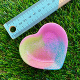 Resin Heart Dish - Pastel Rainbow Glitter Mix! Brighten Up Your Life with this Bold and Fun Piece!