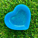 Resin Heart Dish - Glitter Sky Blue! Brighten Up Your Life with this Bold and Fun Piece!