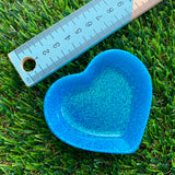 Resin Heart Dish - Glitter Sky Blue! Brighten Up Your Life with this Bold and Fun Piece!