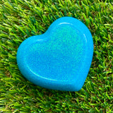 Resin Heart Dish - Glitter Sky Blue! Brighten Up Your Life with this Bold and Fun Piece!