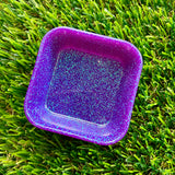 Resin Square Dish - Glitter Purple! Brighten Up Your Life with this Bold and Fun Piece!