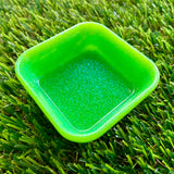 Resin Square Dish - Glitter Neon Green! Brighten Up Your Life with this Bold and Fun Piece!