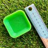 Resin Square Dish - Glitter Neon Green! Brighten Up Your Life with this Bold and Fun Piece!