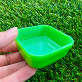 Resin Square Dish - Glitter Neon Green! Brighten Up Your Life with this Bold and Fun Piece!