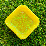 Resin Square Dish - Chunky Yellow Glitter! Brighten Up Your Life with this Bold and Fun Piece!