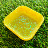 Resin Square Dish - Chunky Yellow Glitter! Brighten Up Your Life with this Bold and Fun Piece!
