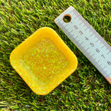 Resin Square Dish - Chunky Yellow Glitter! Brighten Up Your Life with this Bold and Fun Piece!