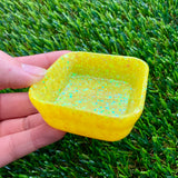 Resin Square Dish - Chunky Yellow Glitter! Brighten Up Your Life with this Bold and Fun Piece!