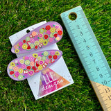 Resin Hair clip - Lavender Fruit Slice Hair Clip Pair!