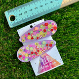 Resin Hair clip - Lavender Fruit Slice Hair Clip Pair!