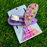 Resin Hair clip - Lavender Fruit Slice Hair Clip Pair!
