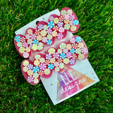 Resin Hair Clip - Watermelon Red Bubble Hair Clip Pair Featuring Hand Placed Rainbow Sweets!