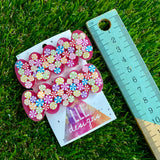 Resin Hair Clip - Watermelon Red Bubble Hair Clip Pair Featuring Hand Placed Rainbow Sweets!