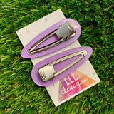 Resin Hair Clip - Lavender Hair Clip Pair Featuring Hand Placed Rainbow Daisies!